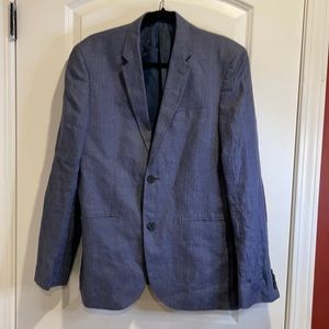 H&M slim fit linen sports coat with brown elbow patches  38R